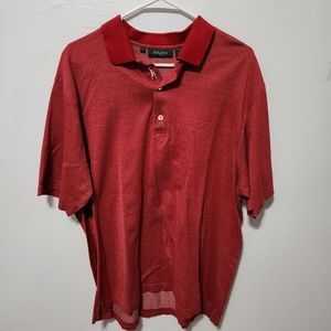 BOBBY JONES Embroidered Red Golf Polo Shirt Size L
